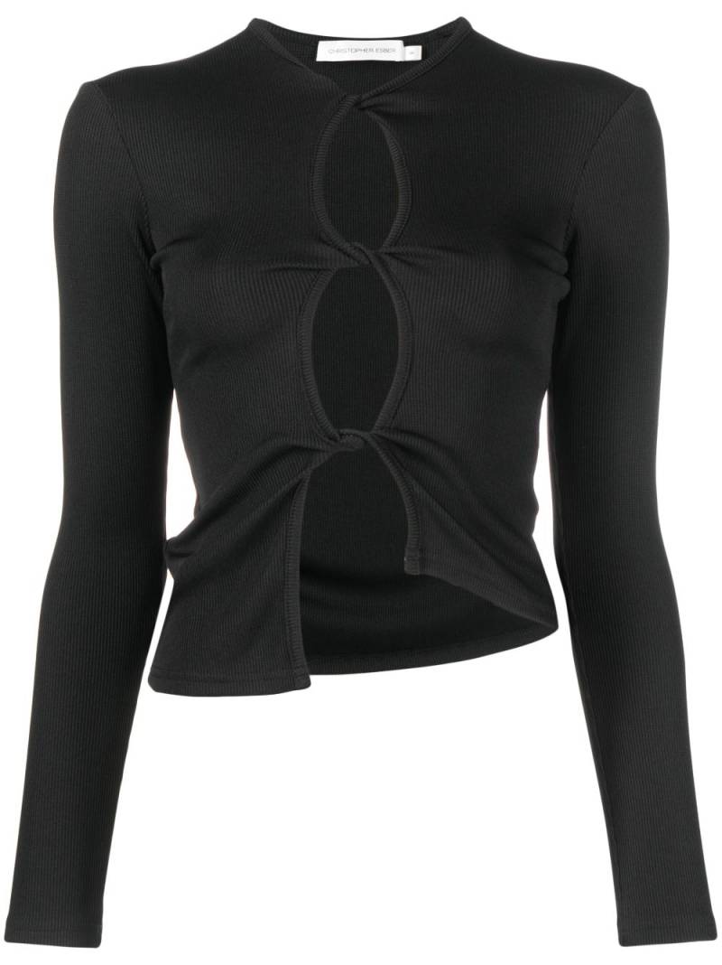 Christopher Esber twisted-effect cut-out top - Black von Christopher Esber