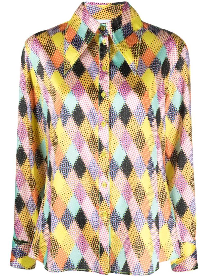 Christopher John Rogers oversized-collar colour-block shirt - Yellow von Christopher John Rogers