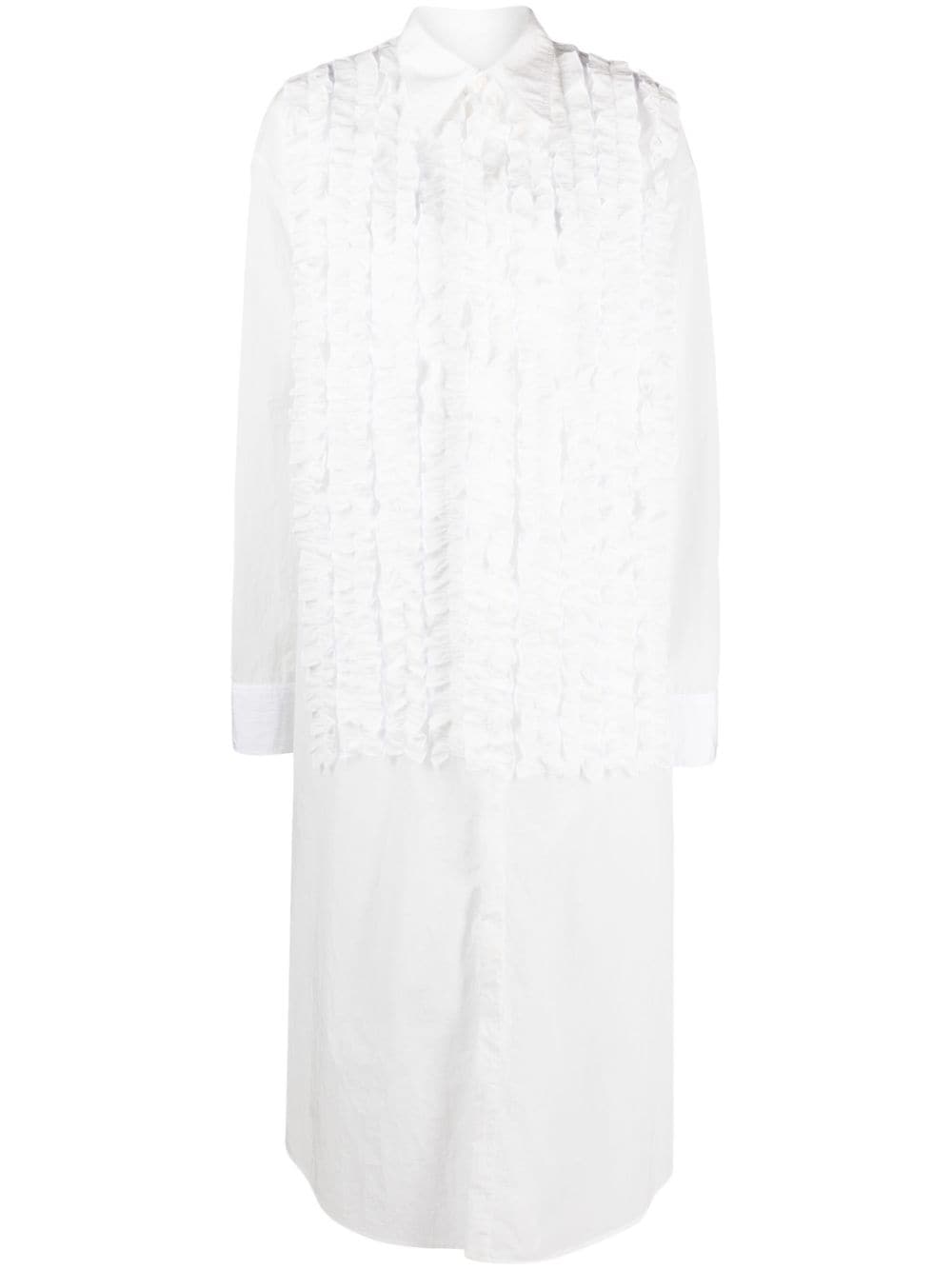 Christopher John Rogers ruffled maxi shirtdress - White von Christopher John Rogers