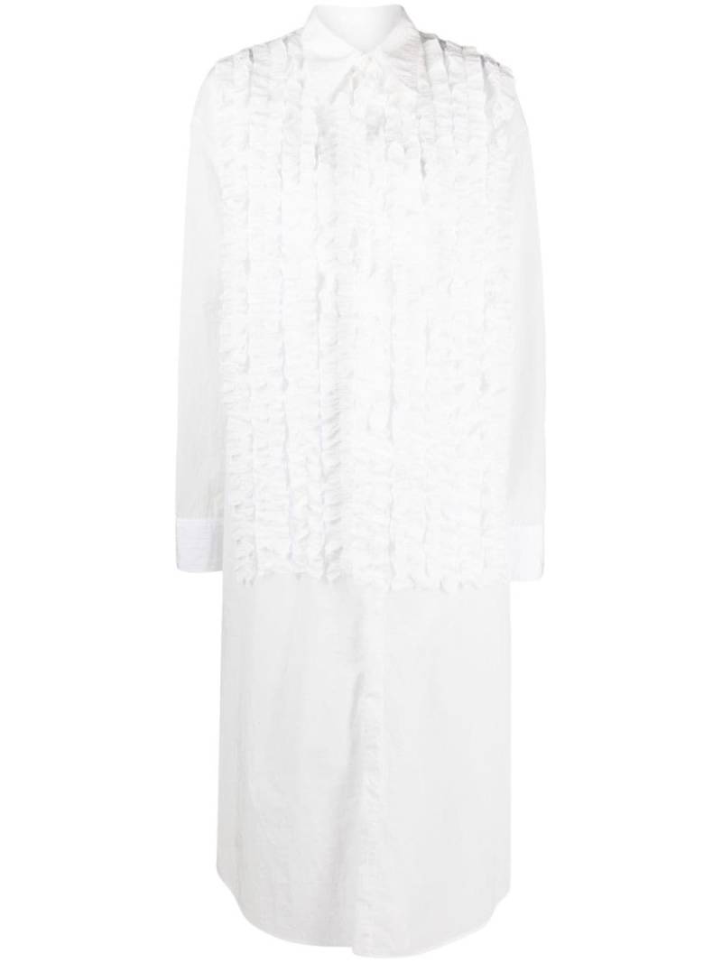 Christopher John Rogers ruffled maxi shirtdress - White von Christopher John Rogers