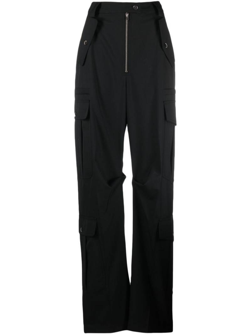 Christopher John Rogers wide-leg crepe cargo trousers - Black von Christopher John Rogers