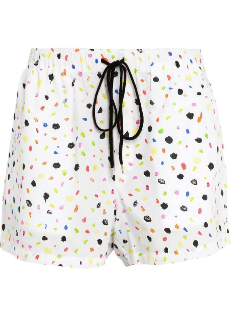 Christopher Kane Neon Dash-print drawstring shorts - White von Christopher Kane