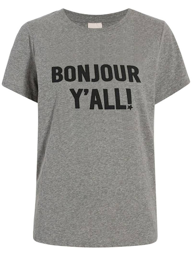 Cinq A Sept Bonjour Y'all cotton T-shirt - Grey von Cinq A Sept