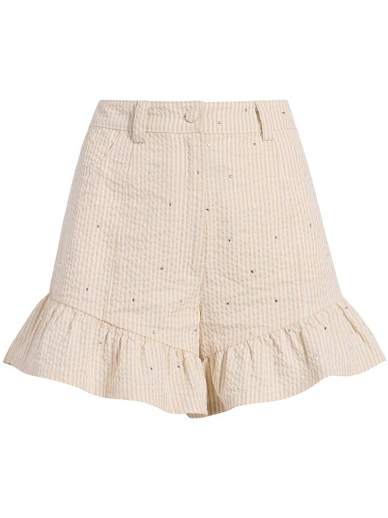 Cinq A Sept Ditsy Neema seersucker shorts - Neutrals von Cinq A Sept