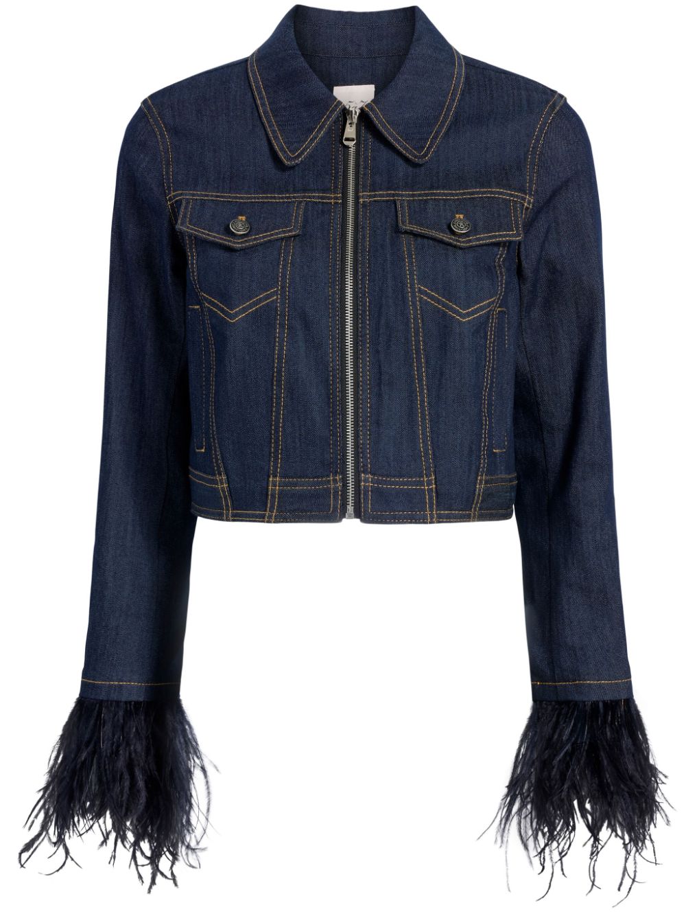 Cinq A Sept Luca cropped denim jacket - Blue von Cinq A Sept