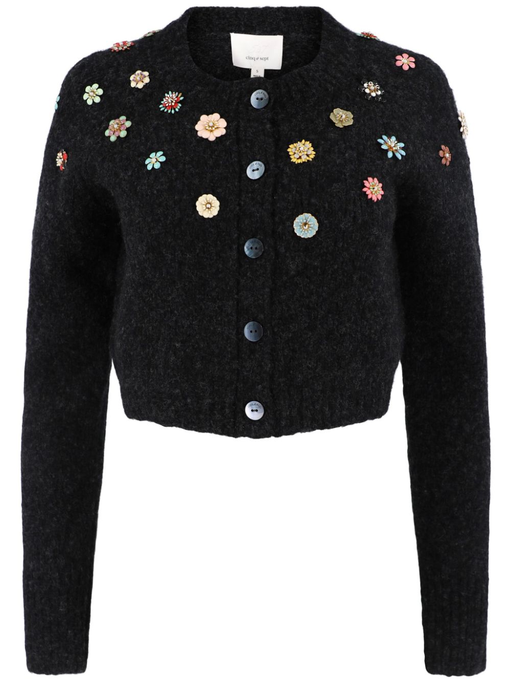 Cinq A Sept Millie floral-appliqué cardigan - Black von Cinq A Sept