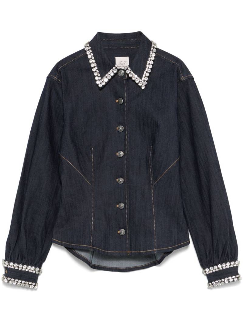 Cinq A Sept crystal-embellished denim shirt - Blue von Cinq A Sept