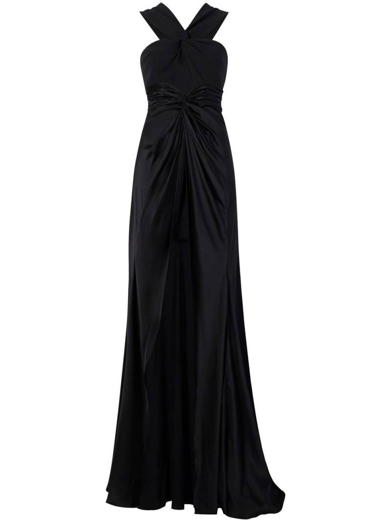 Cinq A Sept draped-detailing flared gown - Black von Cinq A Sept