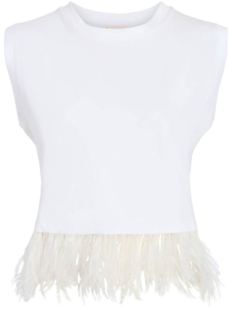 Cinq A Sept feather-trim tank top - White von Cinq A Sept