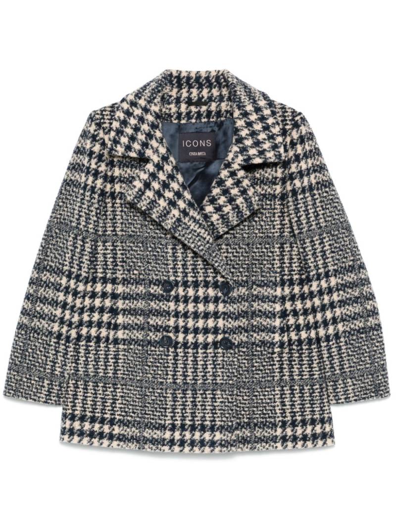 Cinzia Rocca houndstooth-pattern coat - Blue von Cinzia Rocca