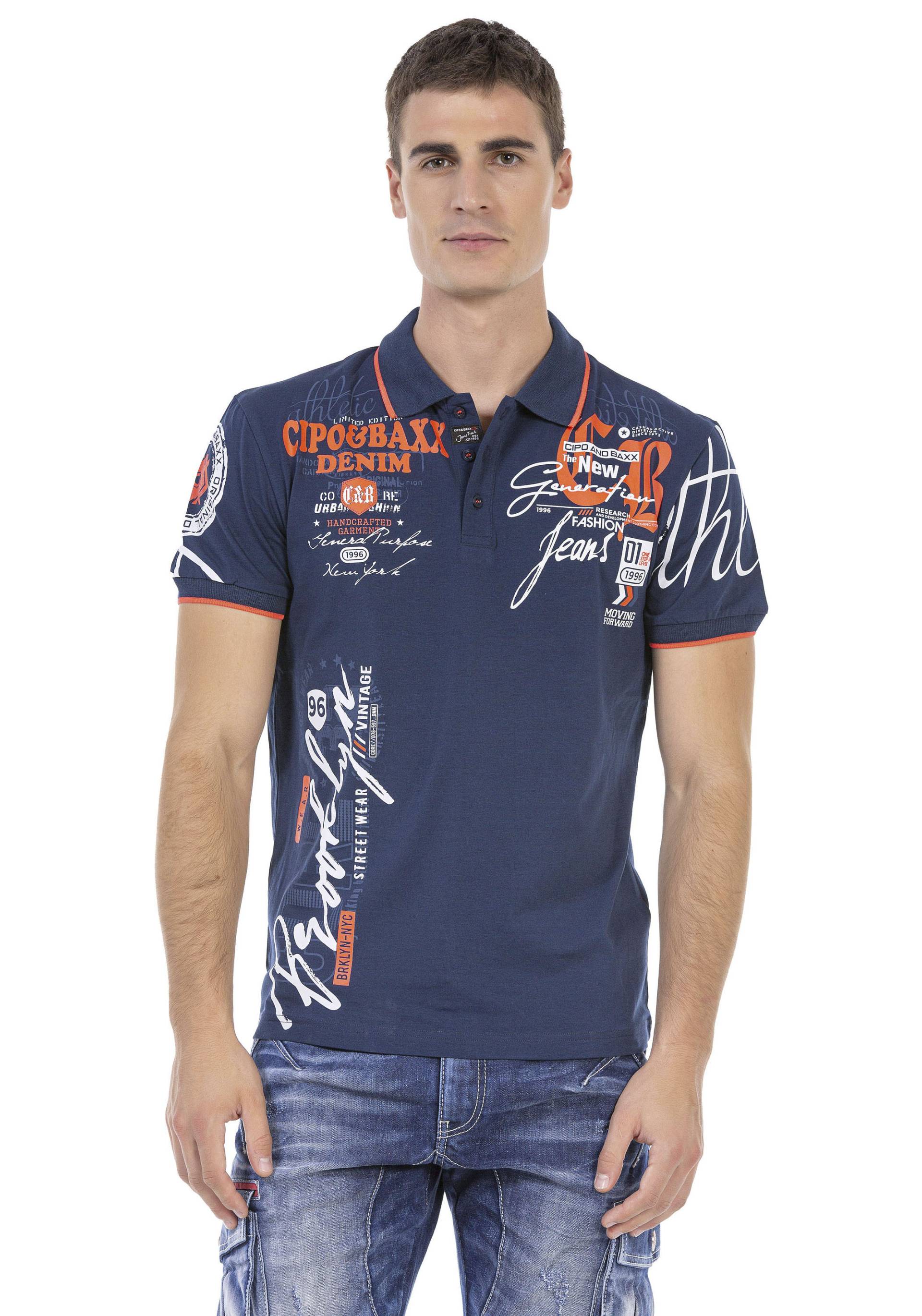 Cipo & Baxx Poloshirt, mit markantem Print von Cipo & Baxx