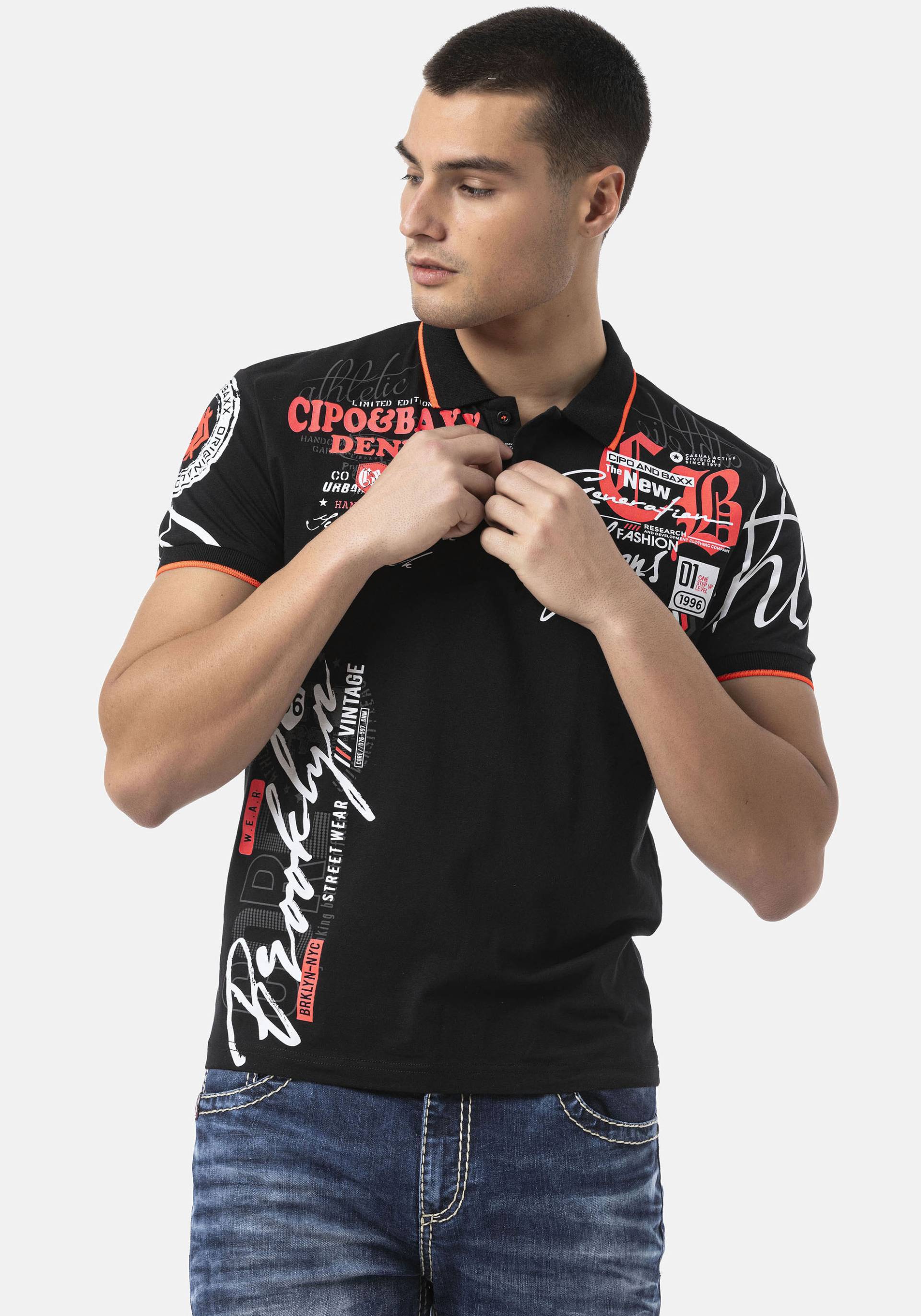 Cipo & Baxx Poloshirt, mit markantem Print von Cipo & Baxx