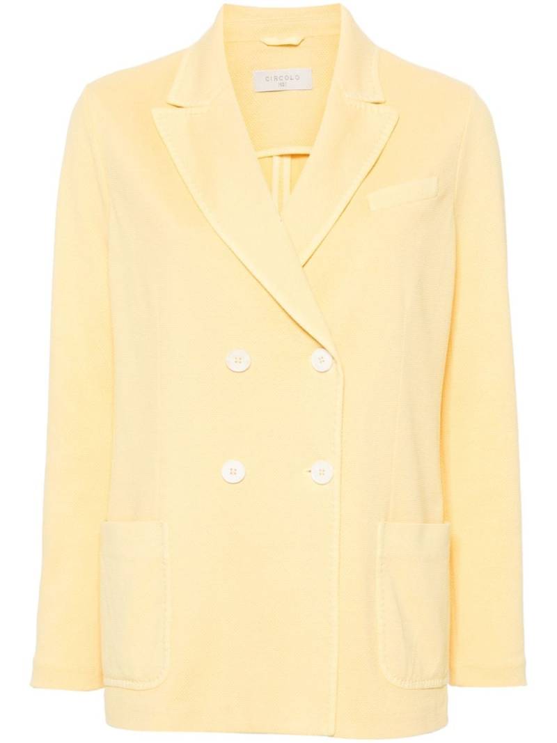 Circolo 1901 double-breasted textured blazer - Yellow von Circolo 1901