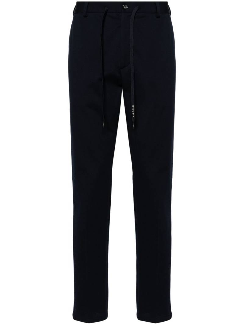 Circolo 1901 drawstring-waist piqué chino trousers - Blue von Circolo 1901