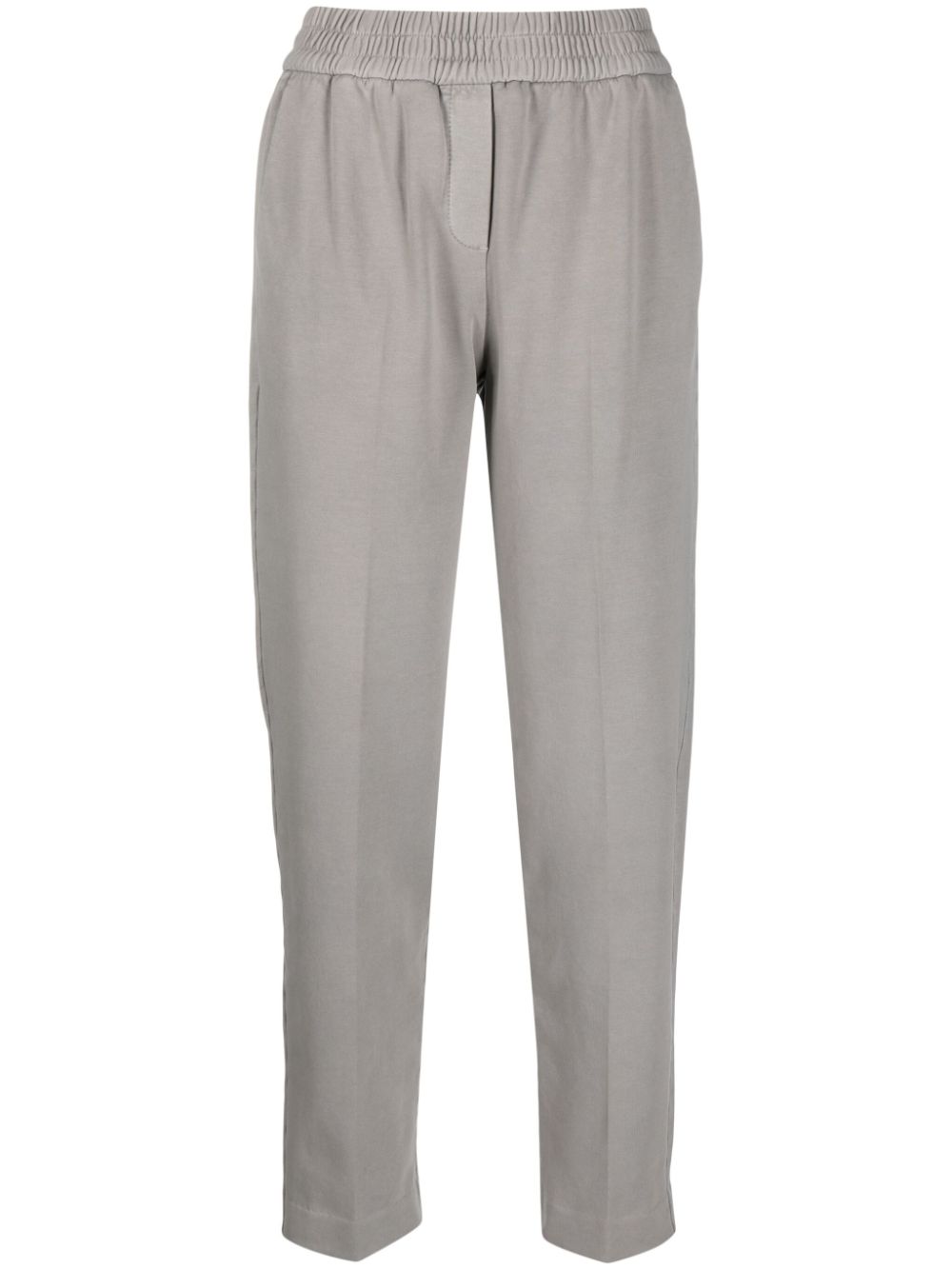 Circolo 1901 elasticated-waist cotton-blend tapered trousers - Grey von Circolo 1901