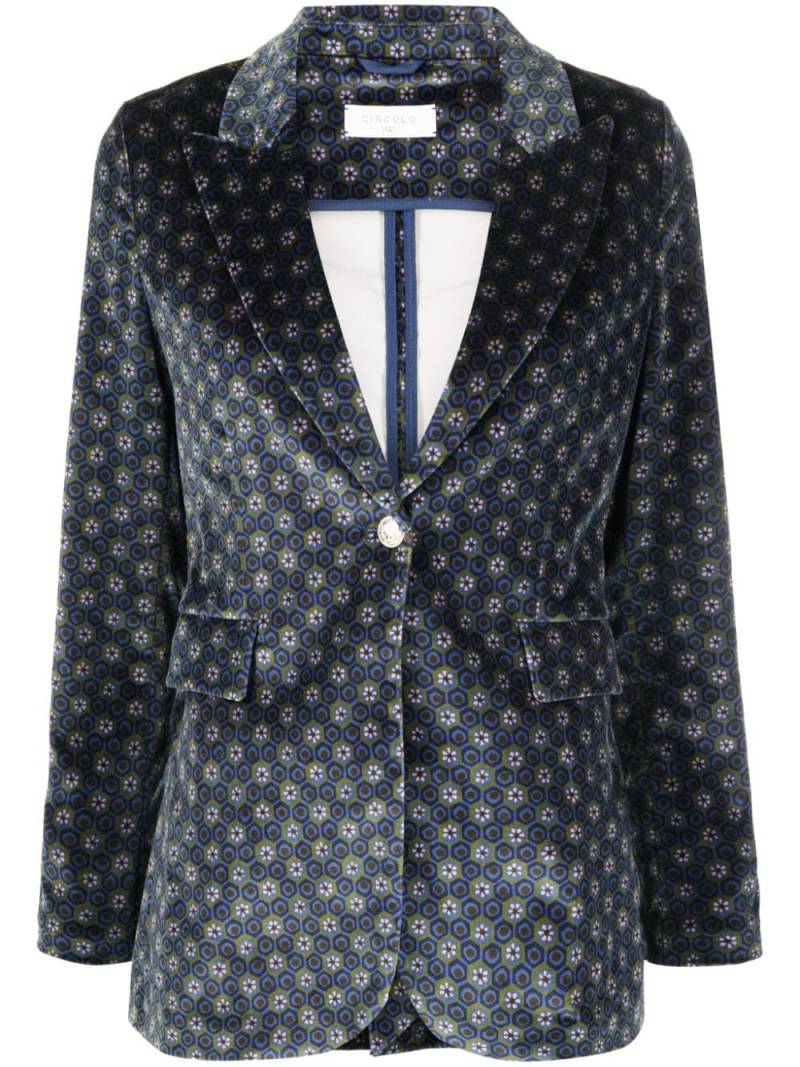 Circolo 1901 geometric-pattern single-breasted blazer - Blue von Circolo 1901