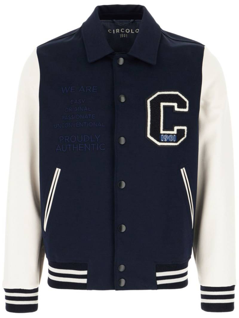 Circolo 1901 logo-appliqué varsity jacket - Blue von Circolo 1901