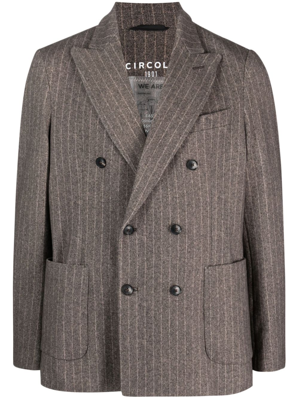 Circolo 1901 pinstripe-pattern double-breasted blazer - Brown von Circolo 1901