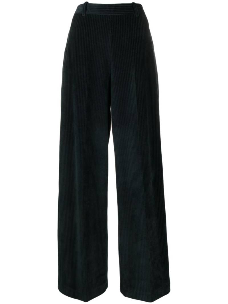 Circolo 1901 pressed-crease corduroy wide-leg trousers - Green von Circolo 1901