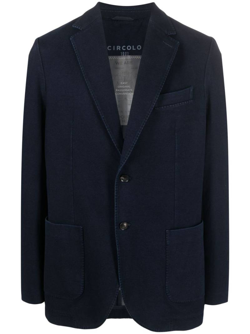 Circolo 1901 single-breasted cotton-blend blazer - Blue von Circolo 1901