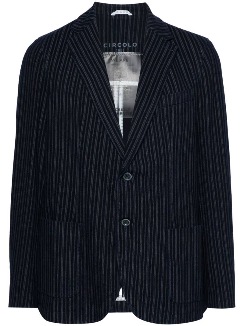 Circolo 1901 single-breasted striped blazer - Blue von Circolo 1901