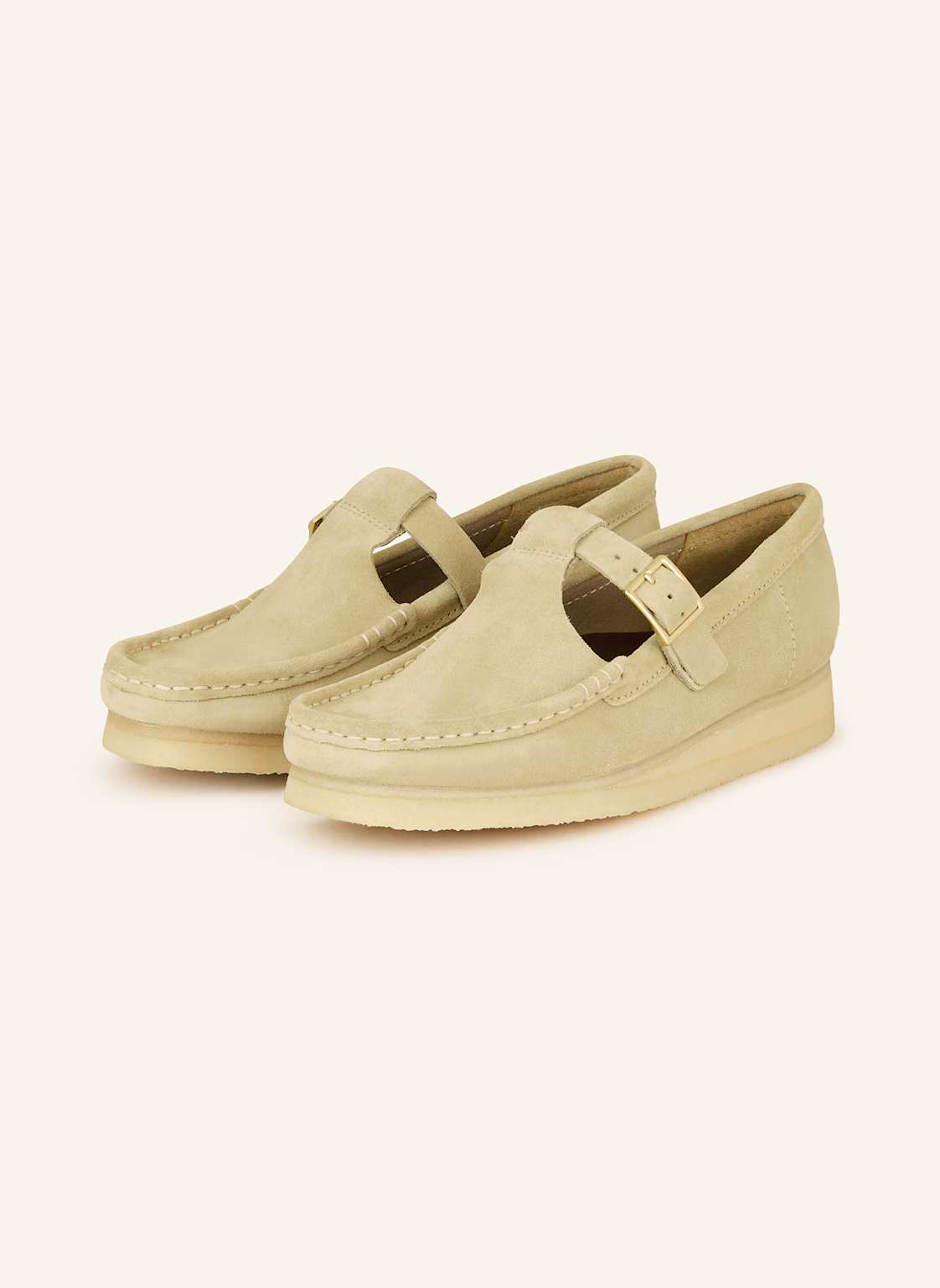 Clarks Originals Mokassins Wallabee T Bar beige von Clarks Originals