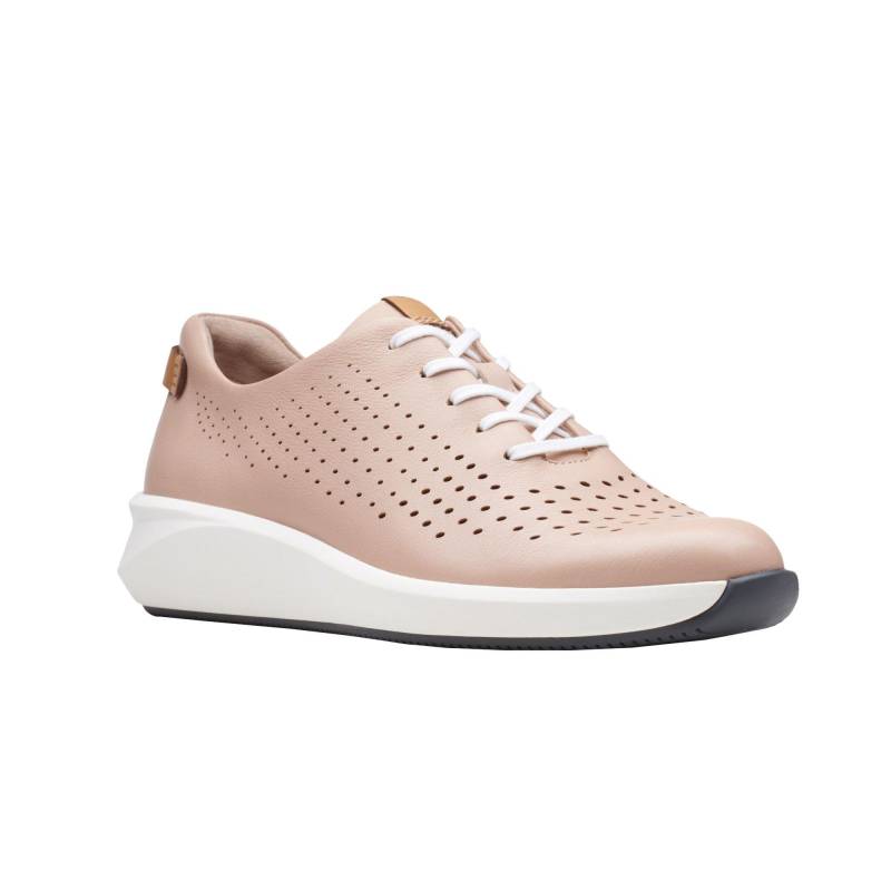 Sneaker Un Rio Tie, Leder Damen Pink 42 von Clarks