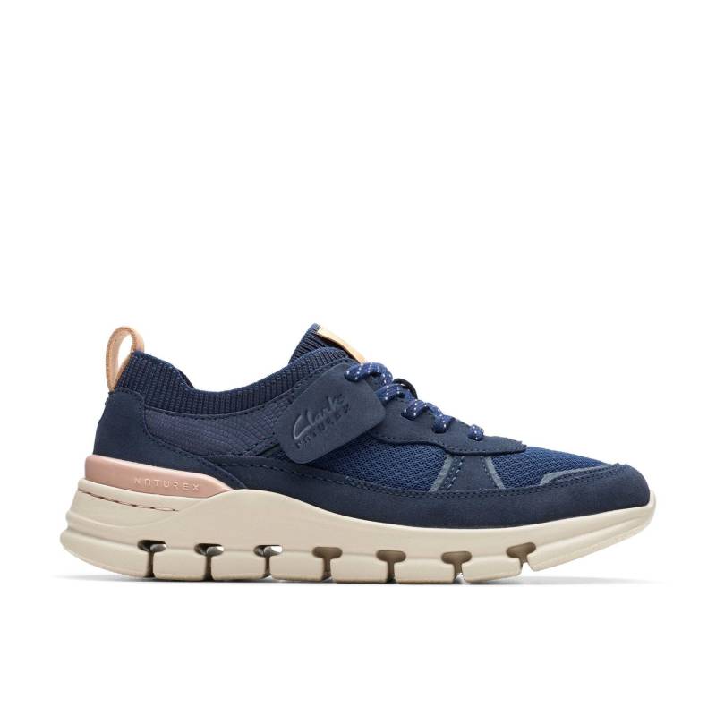 Nature X Cove - Leder Sneaker Damen Blau 35.5 von Clarks