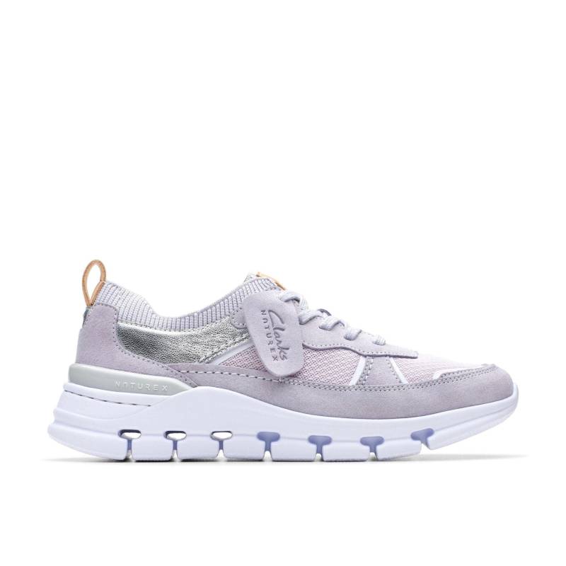 Nature X Cove - Wildleder Sneaker Damen Violett 35.5 von Clarks