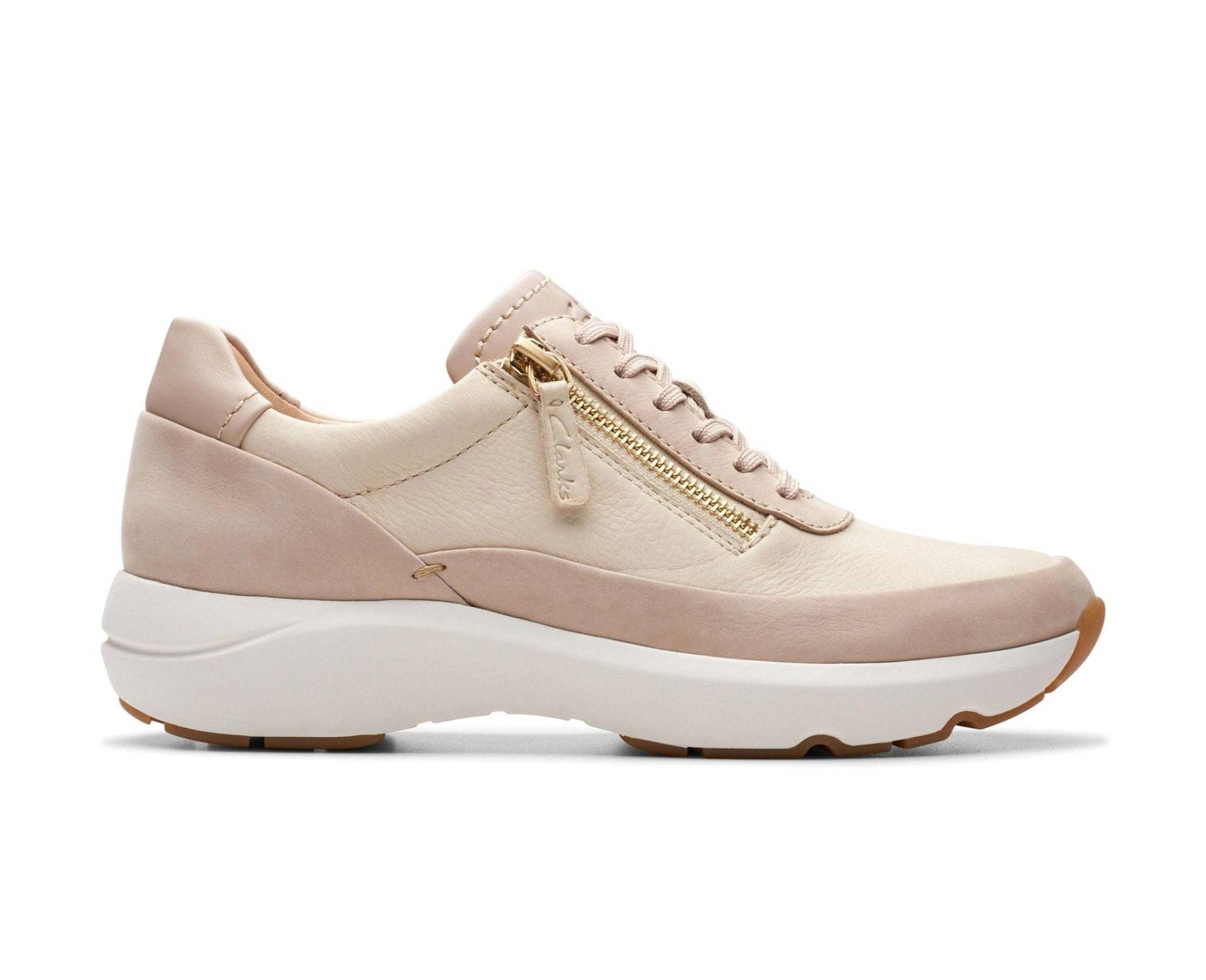 Tivoli Zip - Leder Sneaker Damen Beige 35.5 von Clarks