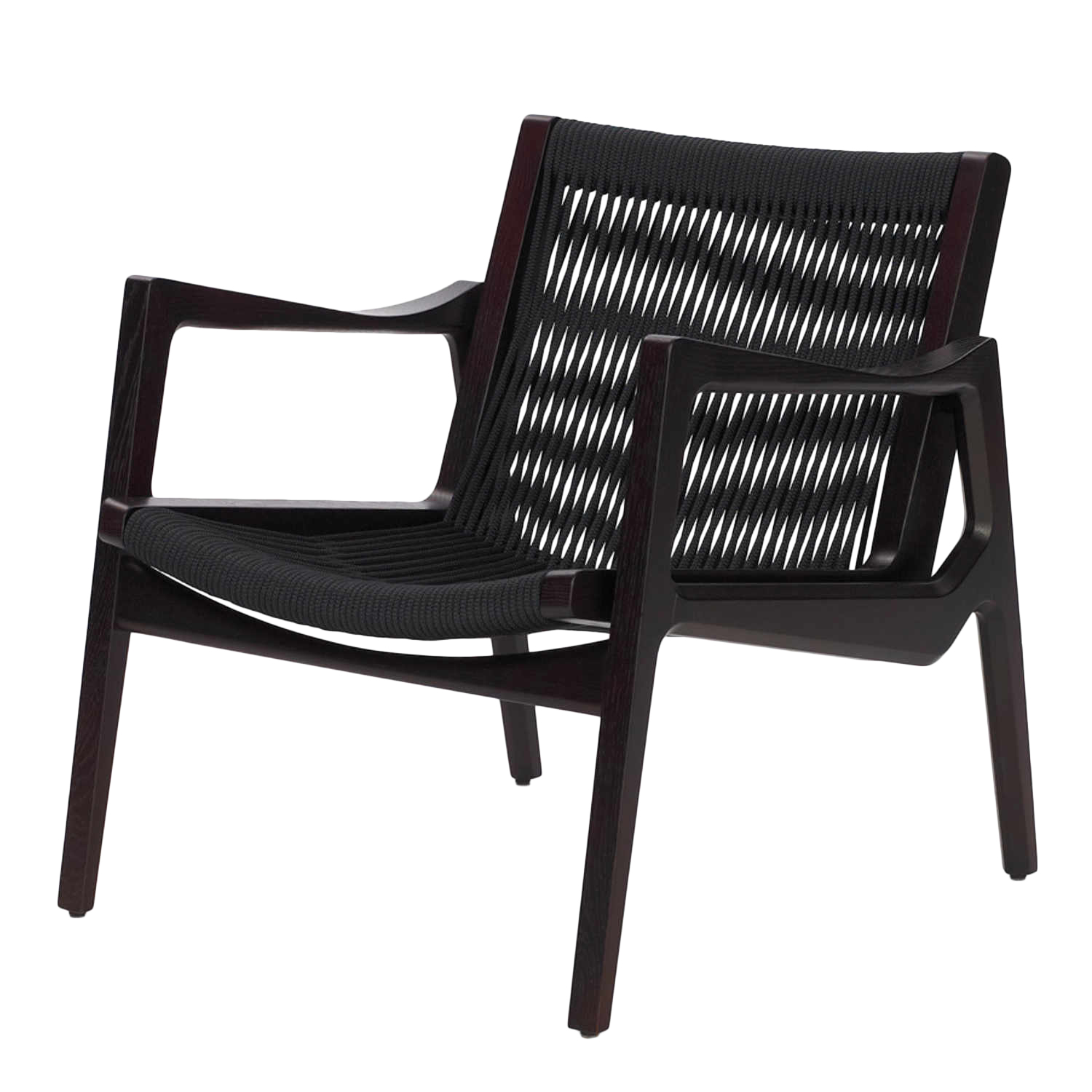Euvira Loungesessel, Kordel schwarz, Gestell eiche braun Euvira Loungesessel, Kordel schwarz, Gestell eiche braun von ClassiCon