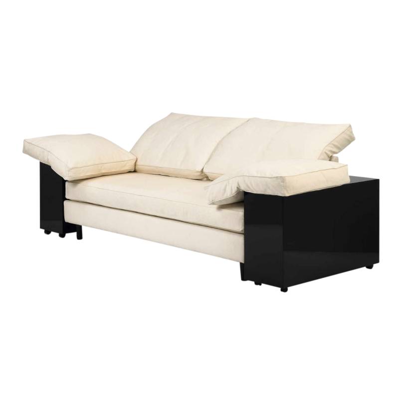 Lota Sofa, Bezug stoff manila schwarz, Ausführung box grau hochglanz von ClassiCon