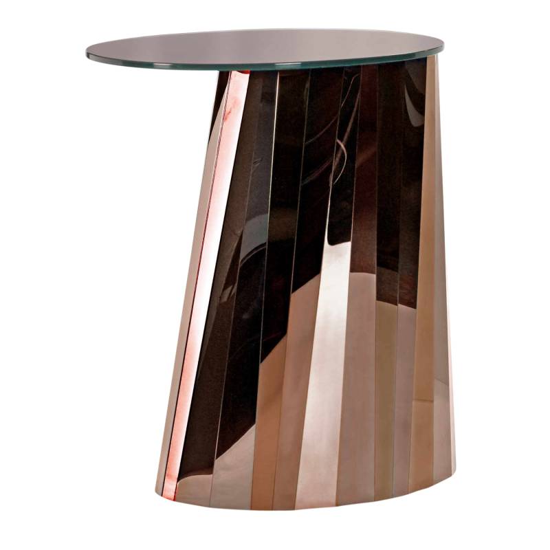 Pli Side Table Beistelltisch hoch, Farbe/Tischplatte pyrit-bronze glänzend lackiert von ClassiCon