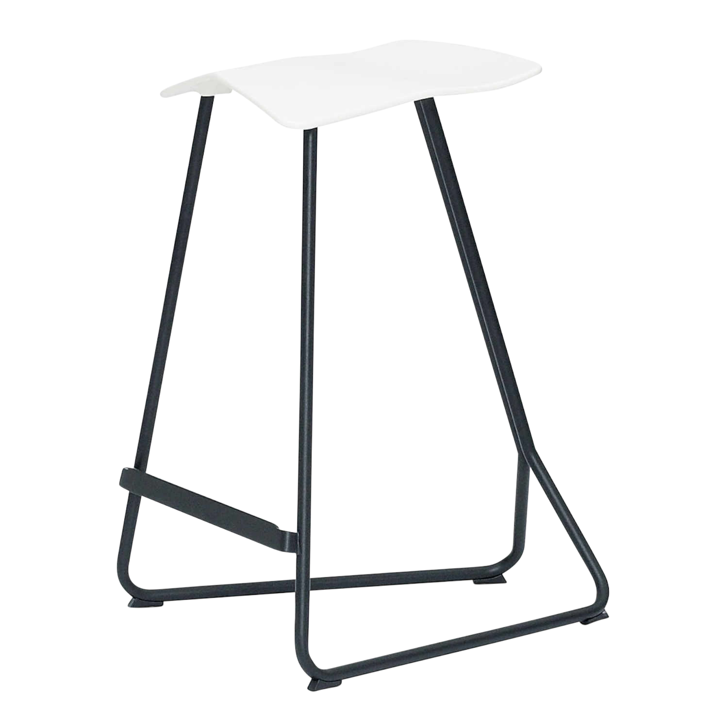 Triton Counter Stool Barhocker, Sitzschale tiefschwarz, Gestell stahlrohr tiefschwarz von ClassiCon