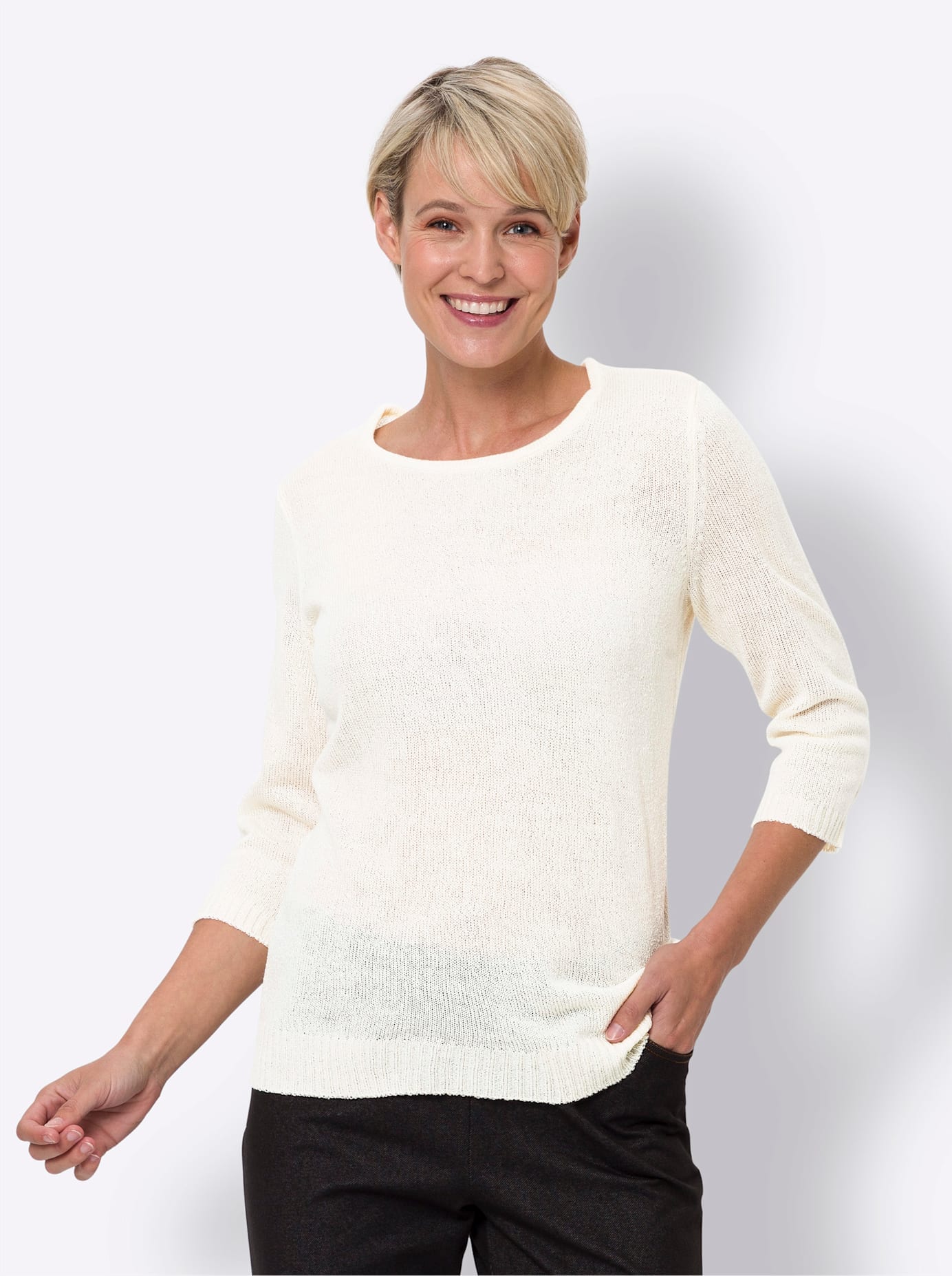 Classic Basics 3/4 Arm-Pullover »Rundhals-Pullover« von Classic Basics