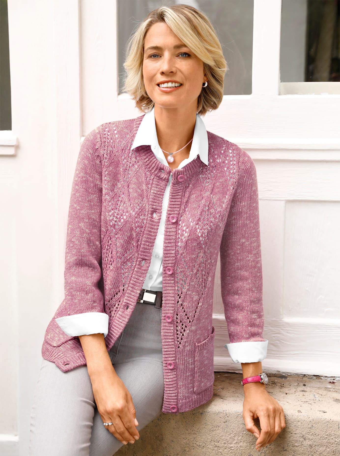 Classic Basics Rautenstrickjacke Classic Basics Rautenstrickjacke von Classic Basics