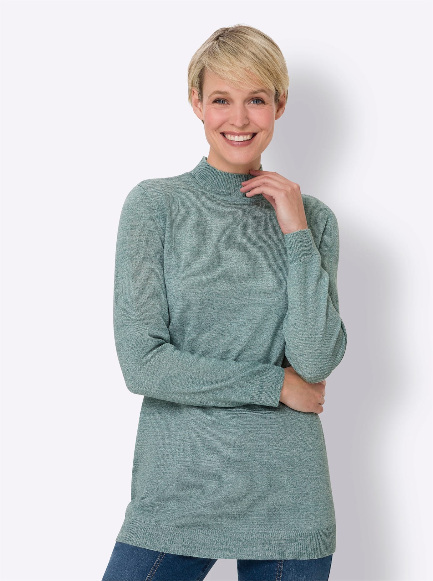 Classic Basics Stehkragenpullover »Longpullover« von Classic Basics