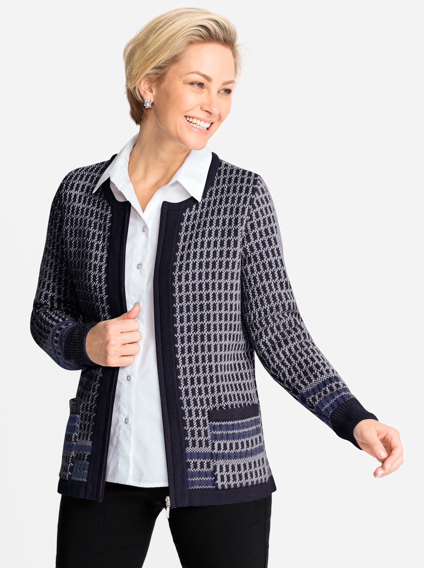 Classic Jacquardstrickjacke von Classic