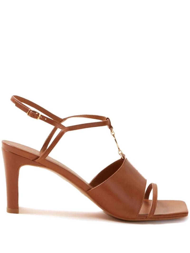 Claudie Pierlot 75mm logo-charm heel sandals - Brown von Claudie Pierlot