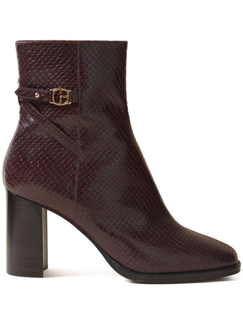 Claudie Pierlot 75mm snake-effect boots - Red von Claudie Pierlot