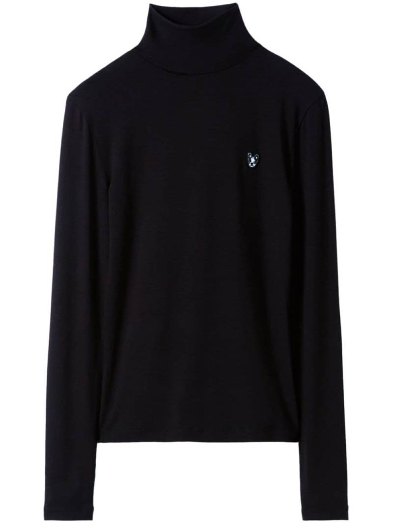 Claudie Pierlot Jean Toto-appliqué turtleneck top - Black von Claudie Pierlot