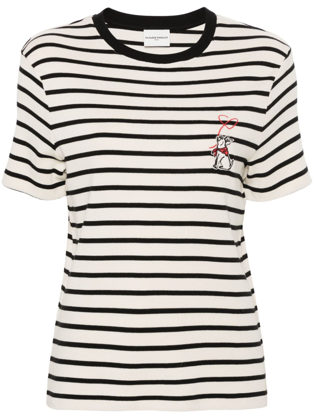 Claudie Pierlot Jean Toto-patch breton-stripe T-shirt - Neutrals von Claudie Pierlot