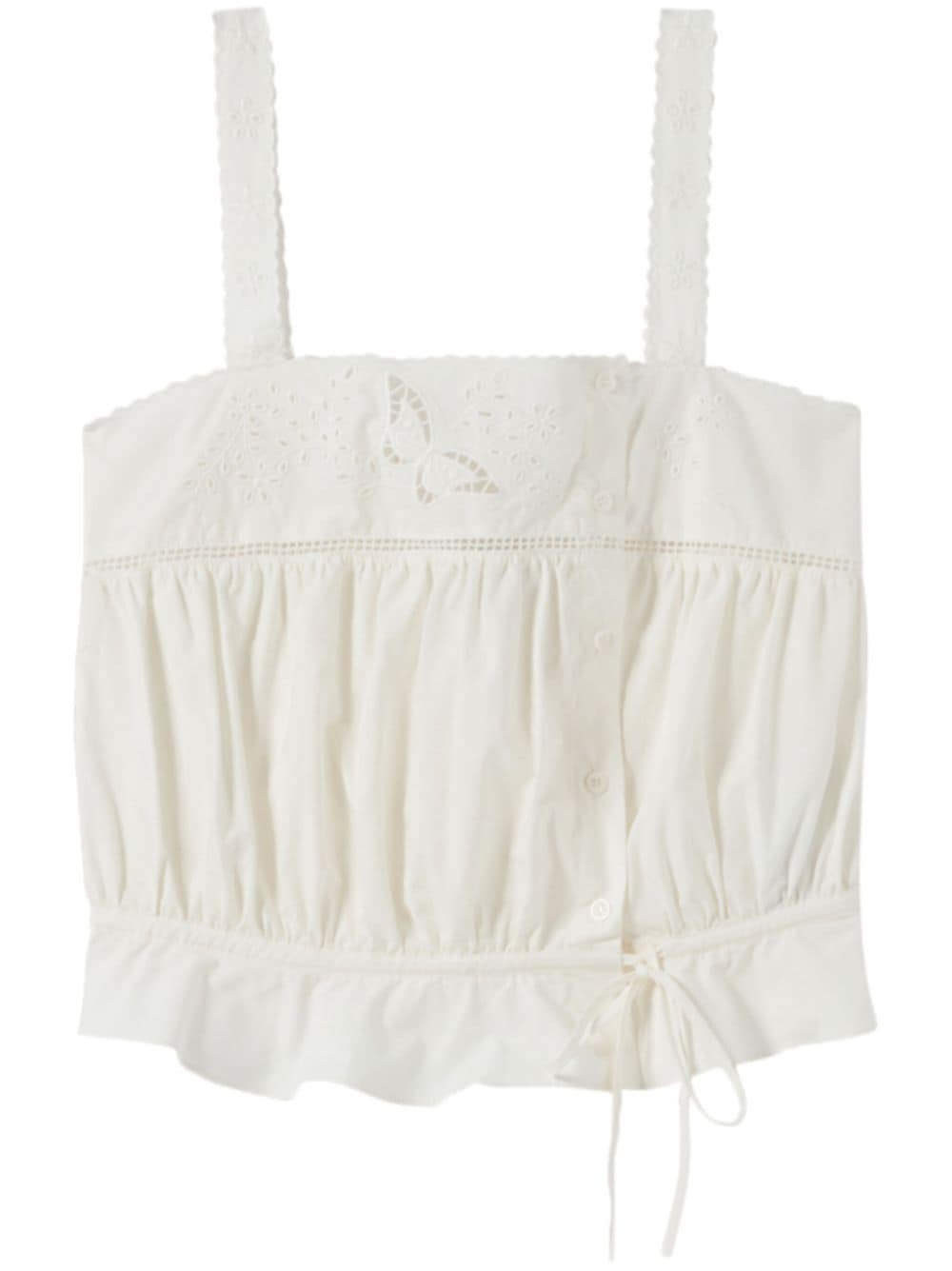 Claudie Pierlot square-neck broderie anglaise top - White von Claudie Pierlot