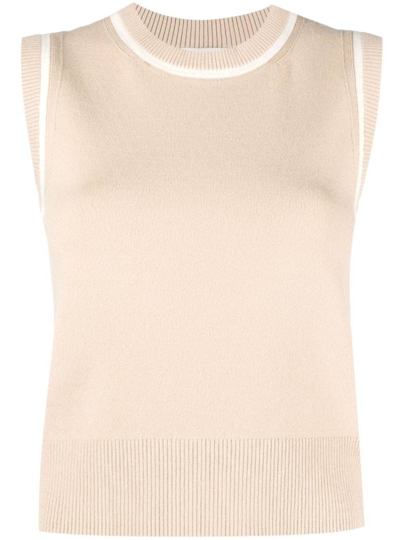 Claudie Pierlot contrasting-border knitted wool top - Neutrals von Claudie Pierlot