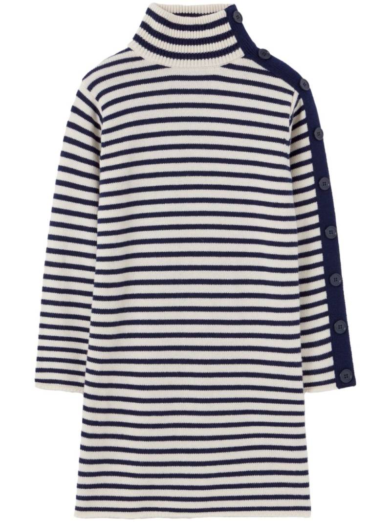 Claudie Pierlot high-neck striped dress - White von Claudie Pierlot