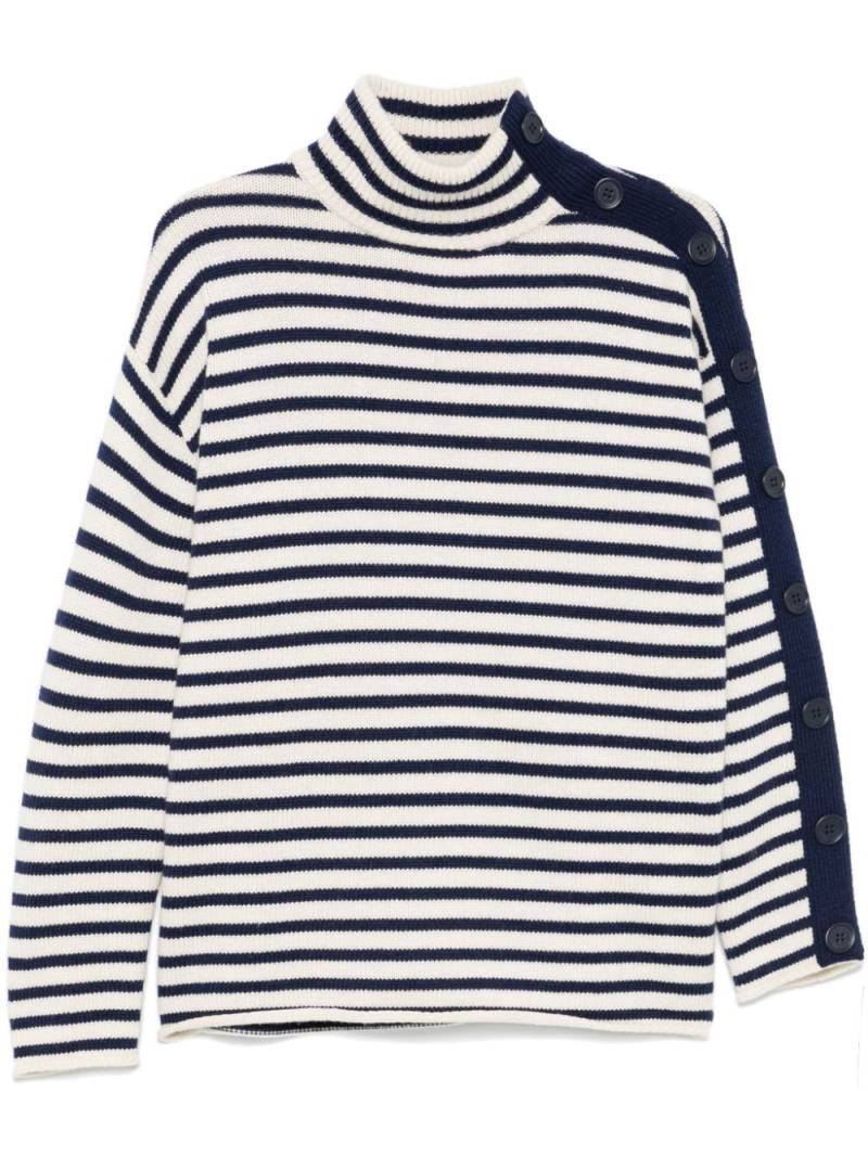 Claudie Pierlot high-neck striped jumper - White von Claudie Pierlot