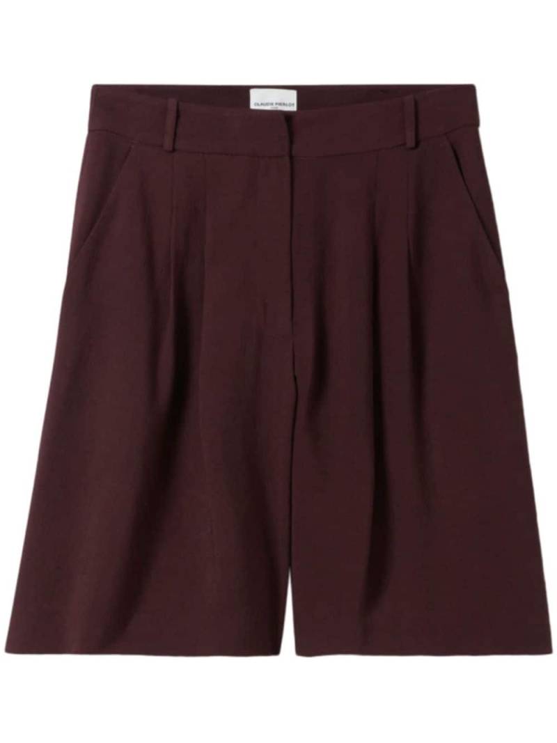 Claudie Pierlot high-waist straight-leg shorts - Brown von Claudie Pierlot