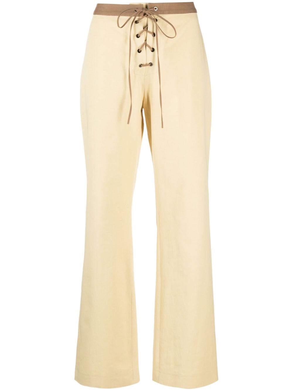 Claudie Pierlot lace-up straight trousers - Brown von Claudie Pierlot