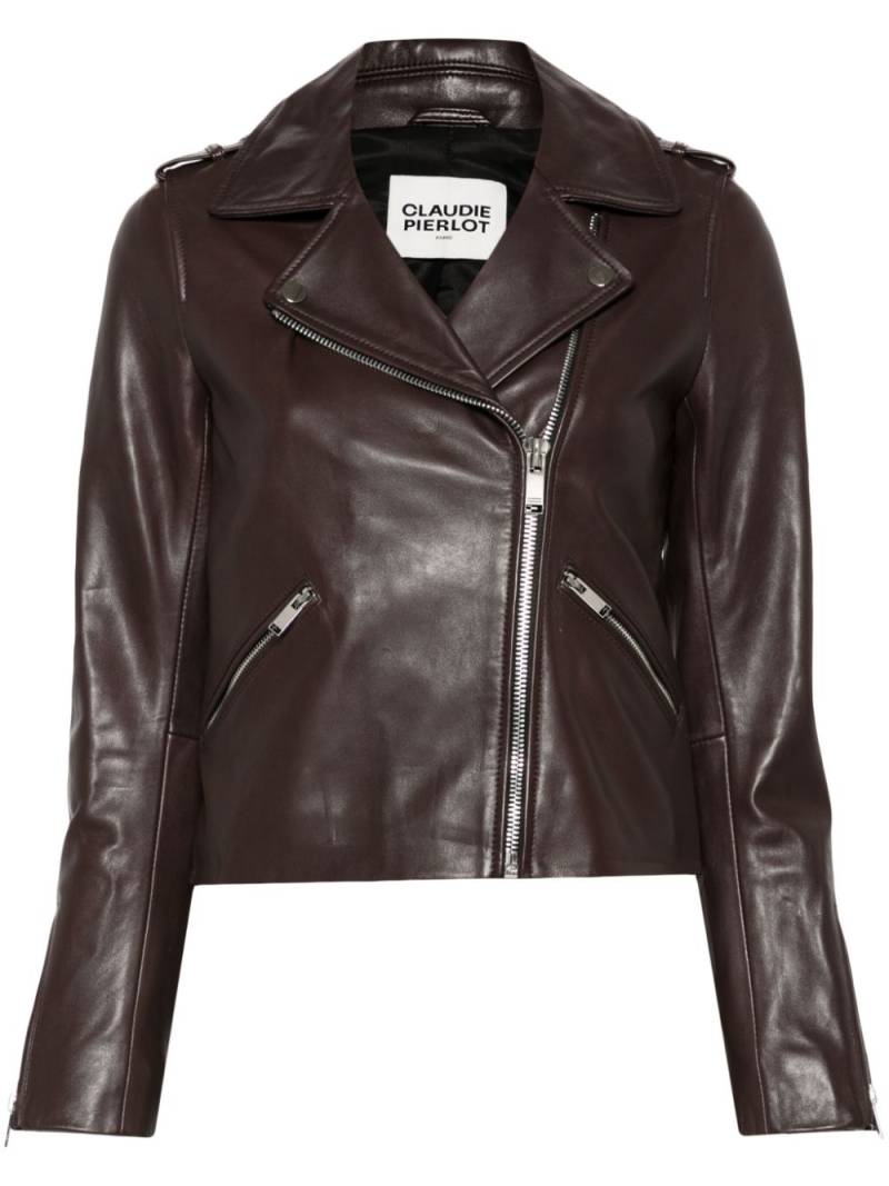 Claudie Pierlot smooth leather jacket - Brown von Claudie Pierlot