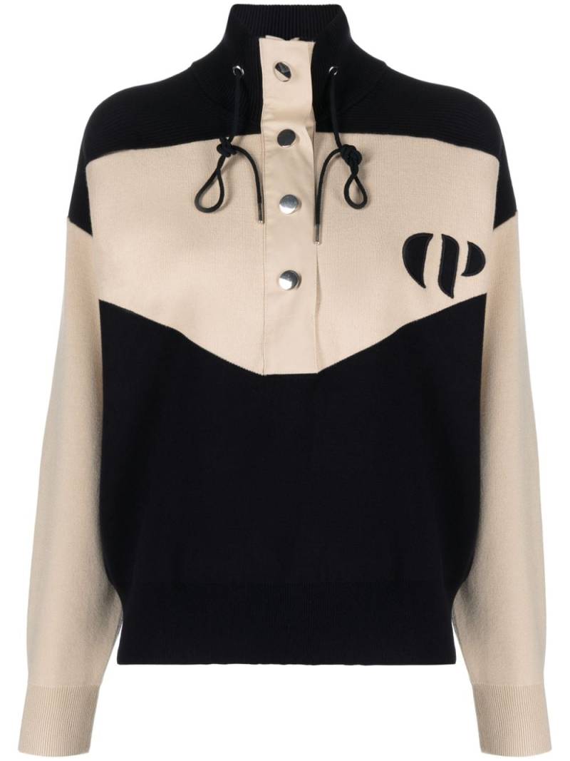 Claudie Pierlot logo-appliqué ribbed jumper - Blue von Claudie Pierlot